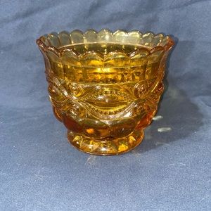 Vintage LG Wright amber sugar dish - no lid